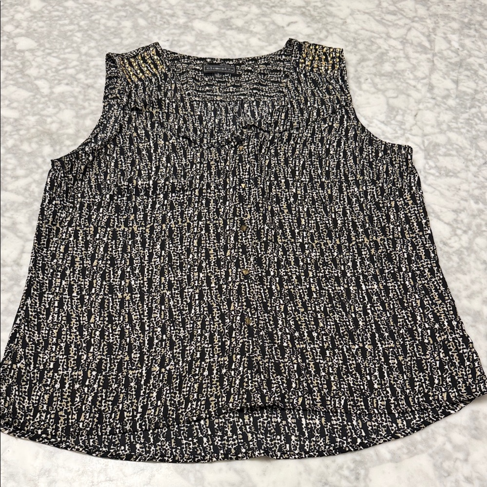Element Black and Cream Textured Blouse